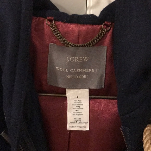 J. Crew Navy Wool Cashmere Coat - Picture 3 of 5